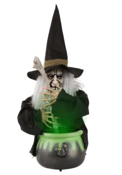 17" Brewing Witch With Black Cauldron Decoration 10 17" Brewing Witch With Black Cauldron Decoration -Holiday Clothing Promotion Store 17 h black brewing witch w cauldron alt 3