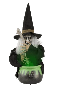 17" Brewing Witch With Black Cauldron Decoration 11 17" Brewing Witch With Black Cauldron Decoration -Holiday Clothing Promotion Store 17 h black brewing witch w cauldron alt 4