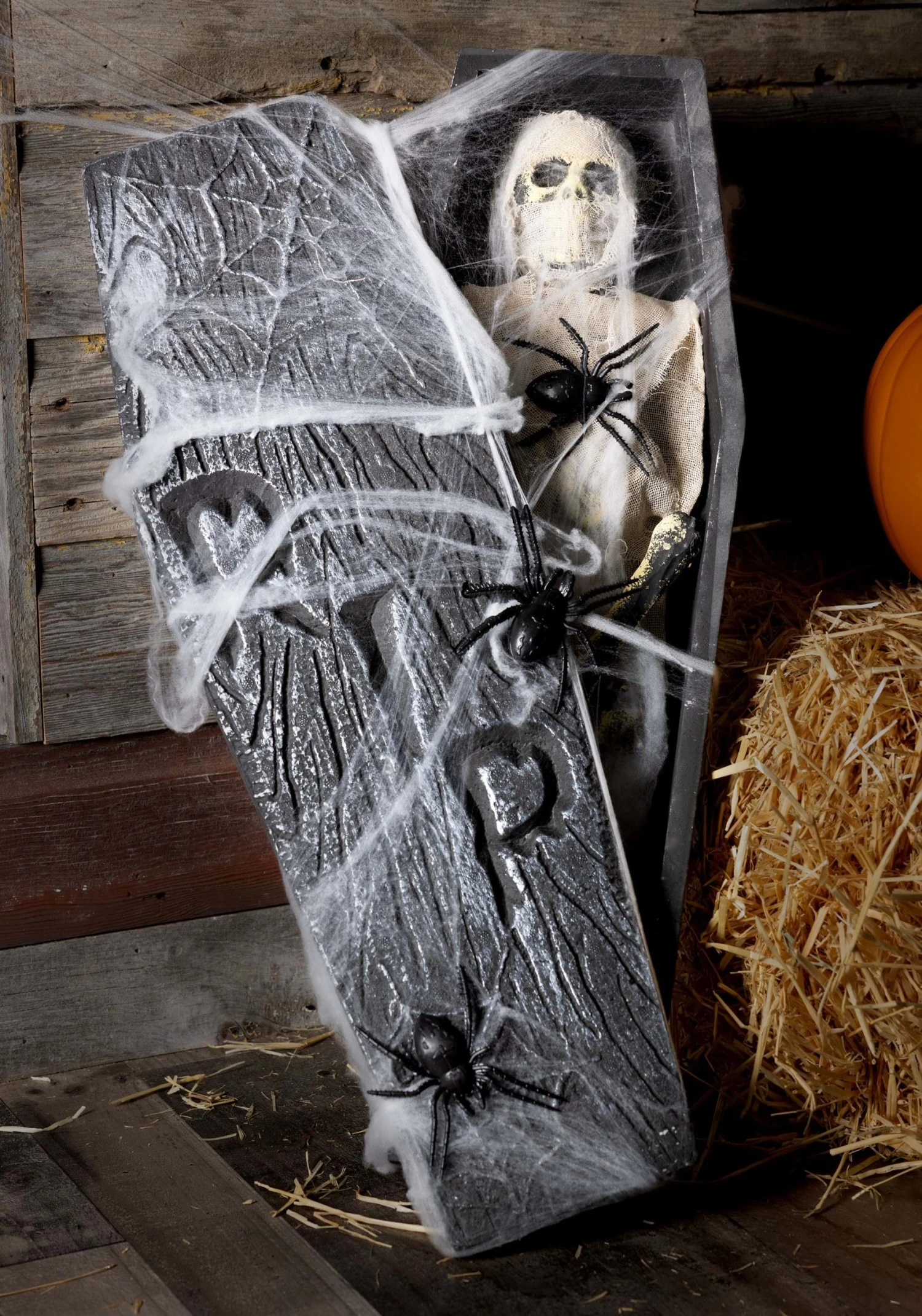 27-Inch Mummy Coffin Halloween Decoration 3 27-Inch Mummy Coffin Halloween Decoration