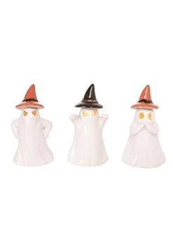 4 Inch Ceramic Light Up Ghost Figures Set