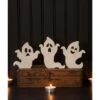 White 4.5" Ghoulish Ghost Silhouette Set -Holiday Clothing Promotion Store 45 inch white ghoulish ghost silhouette set