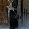 Fun World 6FT Reaper With Staff Halloween Decoration -Holiday Clothing Promotion Store 6ft reaper with staff prop