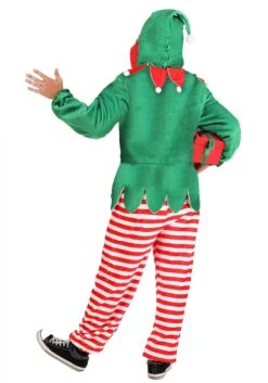 Elf Jumpsuit Costume For Adults -Holiday Clothing Promotion Store adult elf onesie costume alt 1