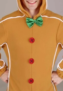 Adult Gingerbread Man Onesie Costume 9 Adult Gingerbread Man Onesie Costume -Holiday Clothing Promotion Store adult gingerbread man onesie costume alt 3
