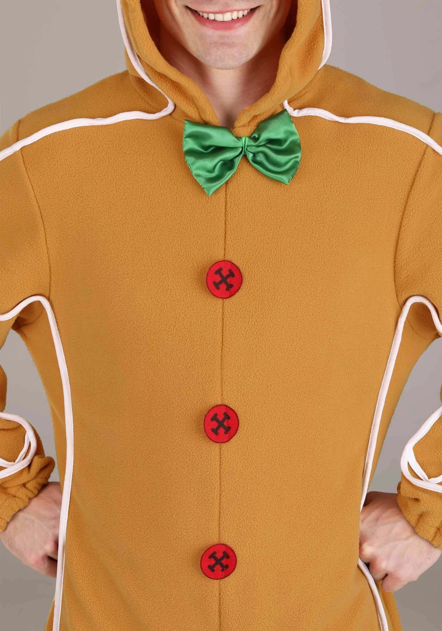 Adult Gingerbread Man Onesie Costume 6 Adult Gingerbread Man Onesie Costume - Image 4