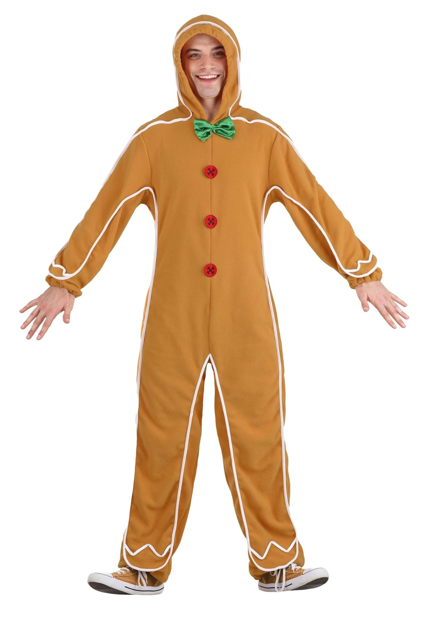 Adult Gingerbread Man Onesie Costume 3 Adult Gingerbread Man Onesie Costume