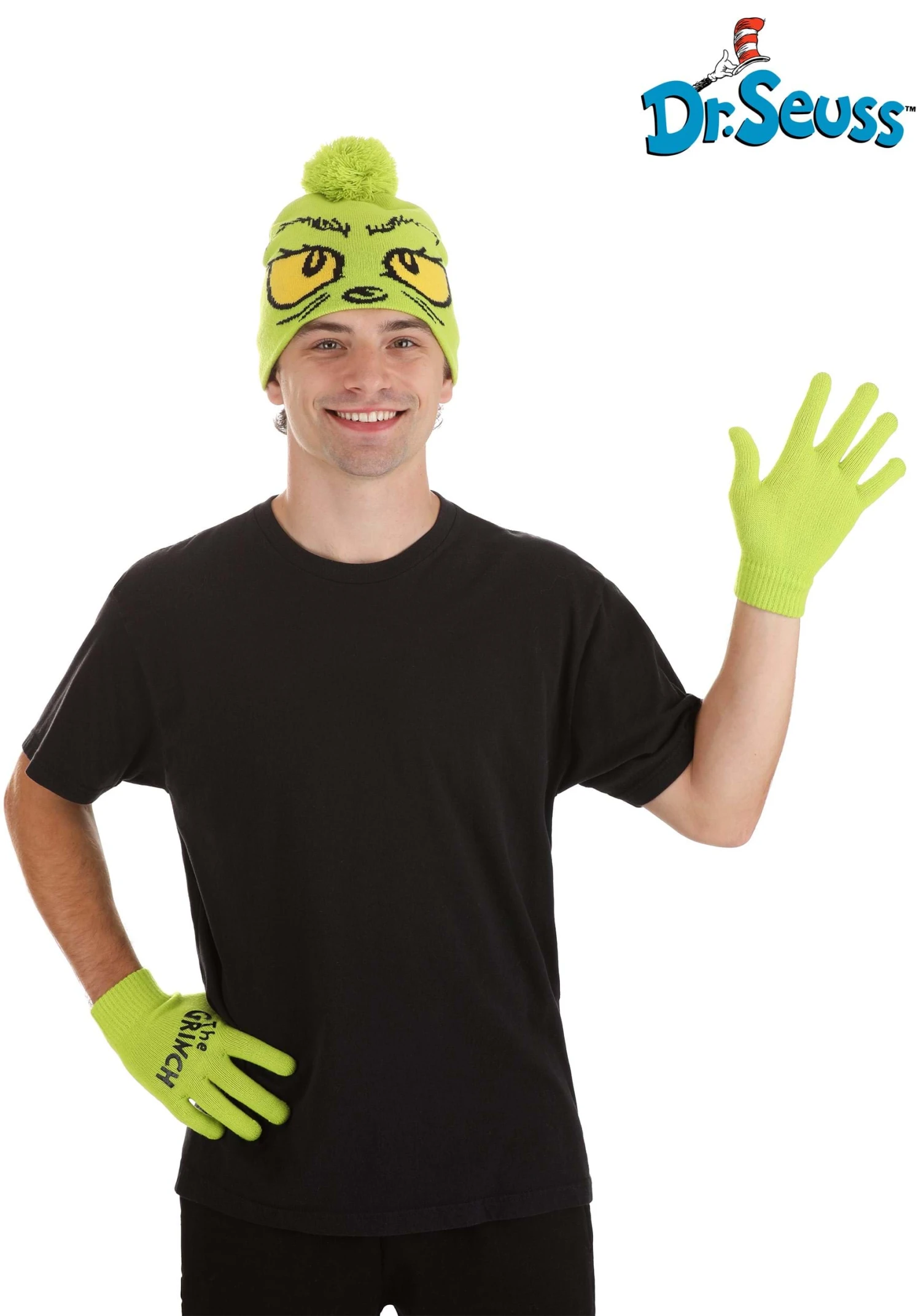 Grinch Hat & Gloves Set For Adults 3 Grinch Hat & Gloves Set For Adults