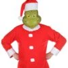 Dr. Seuss The Grinch Santa Costume For Adults 2 Dr. Seuss The Grinch Santa Costume For Adults -Holiday Clothing Promotion Store adult grinch costume top hat and half mask 1