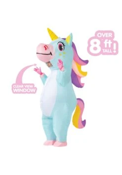 Inflatable Blue Unicorn Costume For Adults -Holiday Clothing Promotion Store adult inflatable blue unicorn costume alt 3