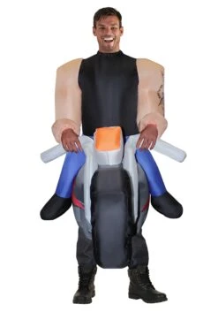 Inflatable Hell's Biker Costume For Adults -Holiday Clothing Promotion Store adult inflatable hells biker costume alt 2