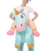 Adult Inflatable Riding-A-Blue Unicorn Costume 2 Adult Inflatable Riding-A-Blue Unicorn Costume -Holiday Clothing Promotion Store adult inflatable riding a blue unicorn costume
