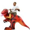 Adult Inflatable Riding-A-Red Raptor Costume -Holiday Clothing Promotion Store adult inflatable riding a red raptor costume