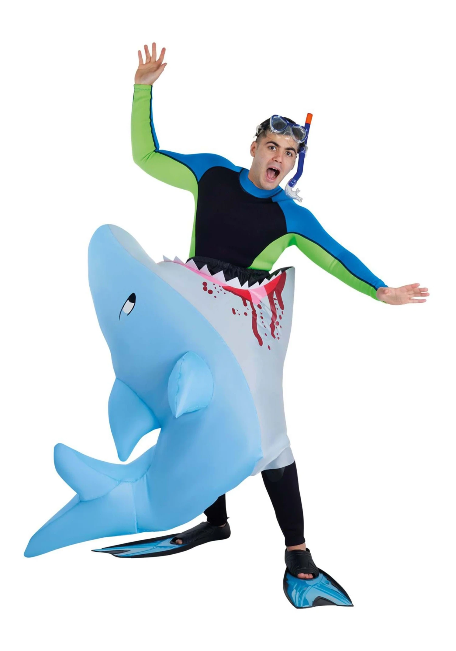 Adult Man Eating Shark Inflatable Costume 3 Adult Man Eating Shark Inflatable Costume