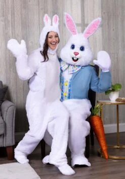 Adult White Bunny Costume -Holiday Clothing Promotion Store adult open face white bunny alt 4