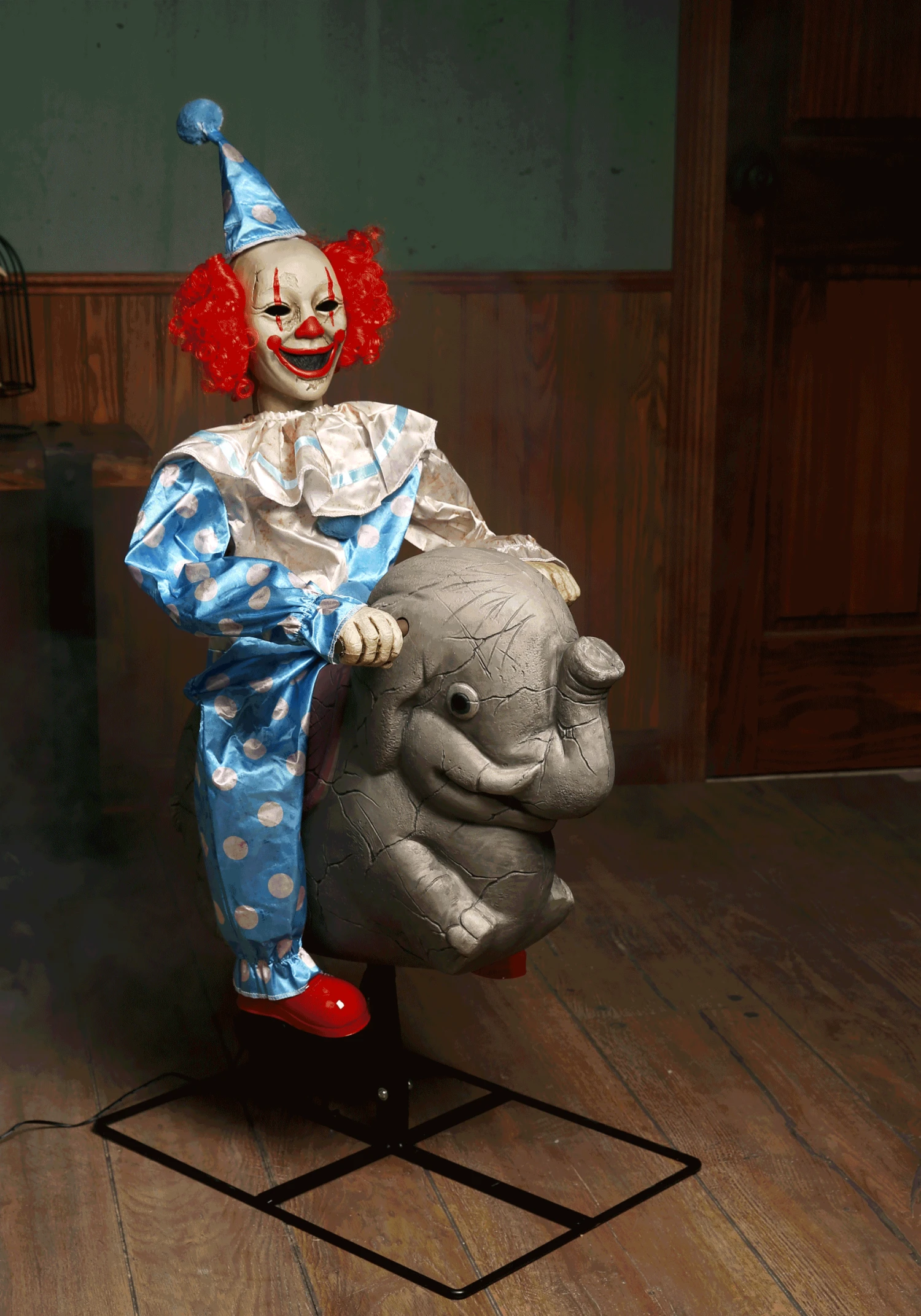 Animated Rocking Clown And Elephant Halloween Decoration 3 Animated Rocking Clown And Elephant Halloween Decoration