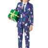 Suitmeister Christmas Snowman Boy's Blue Suit 2 Suitmeister Christmas Snowman Boy's Blue Suit -Holiday Clothing Promotion Store boys suitmeister christmas snowman blue suit
