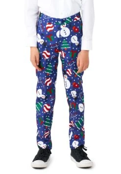 Suitmeister Christmas Snowman Boy's Blue Suit -Holiday Clothing Promotion Store boys suitmeister christmas snowman blue suit alt 4