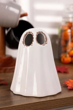 Ceramic White Ghost With LED Eyes