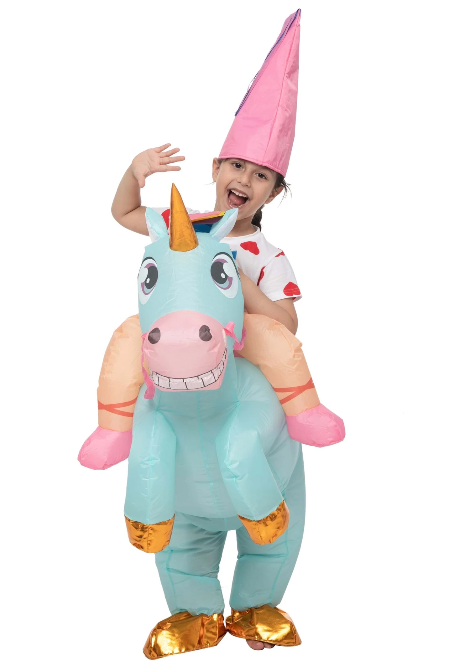Inflatable Riding-A-Blue Unicorn Costume For Kids 4 Inflatable Riding-A-Blue Unicorn Costume For Kids - Image 2