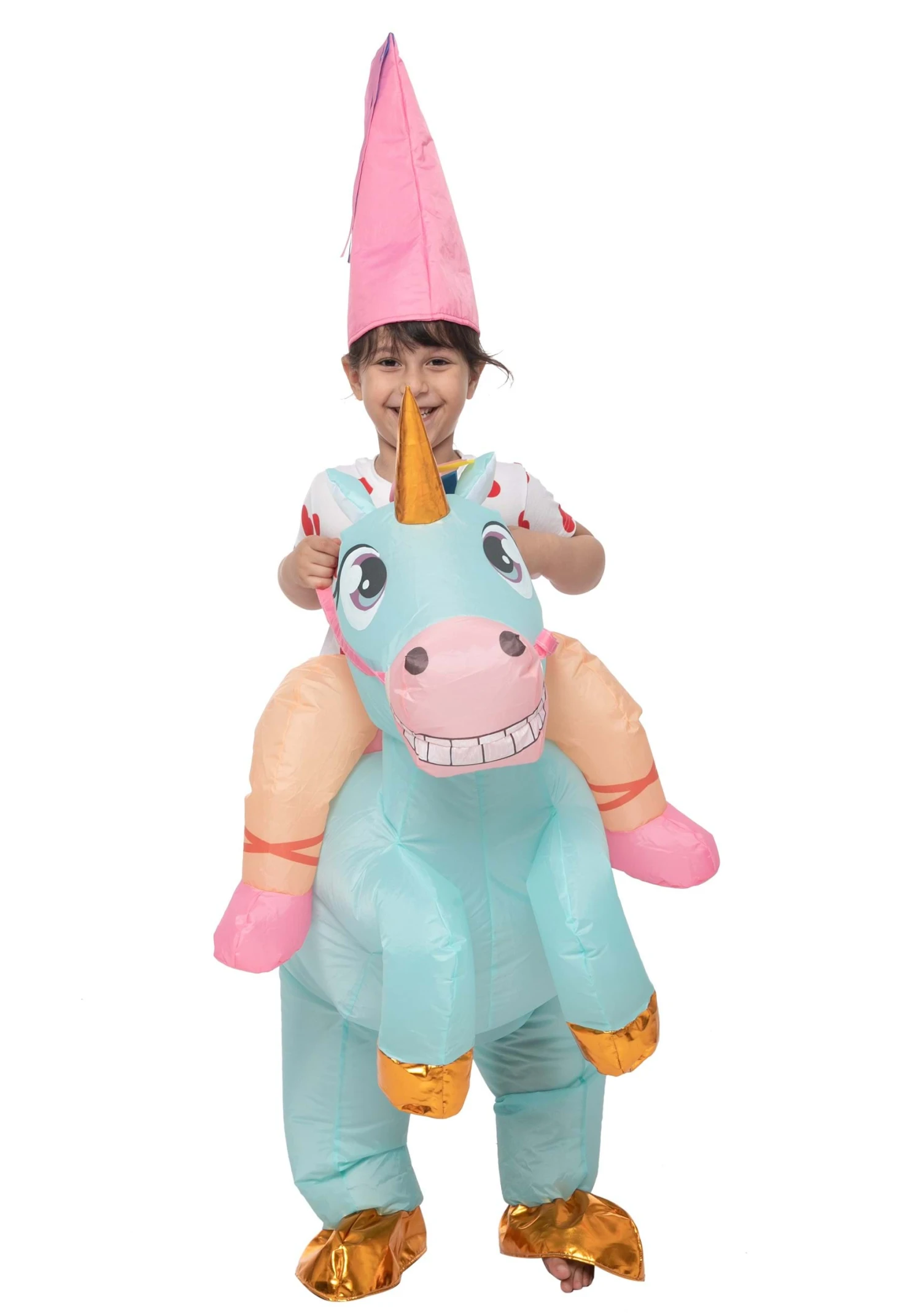 Inflatable Riding-A-Blue Unicorn Costume For Kids 5 Inflatable Riding-A-Blue Unicorn Costume For Kids - Image 3