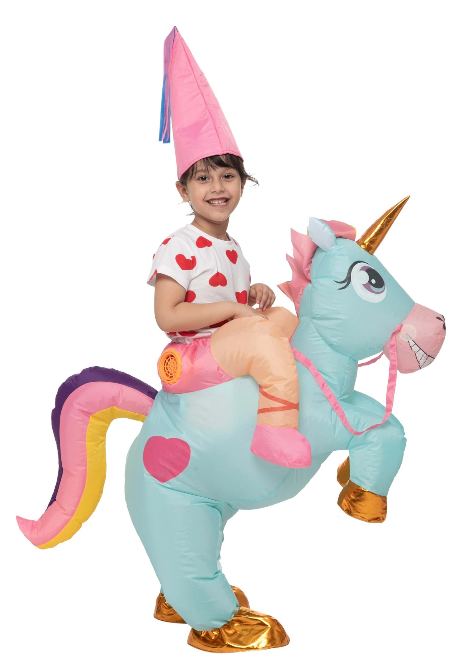 Inflatable Riding-A-Blue Unicorn Costume For Kids 6 Inflatable Riding-A-Blue Unicorn Costume For Kids - Image 4
