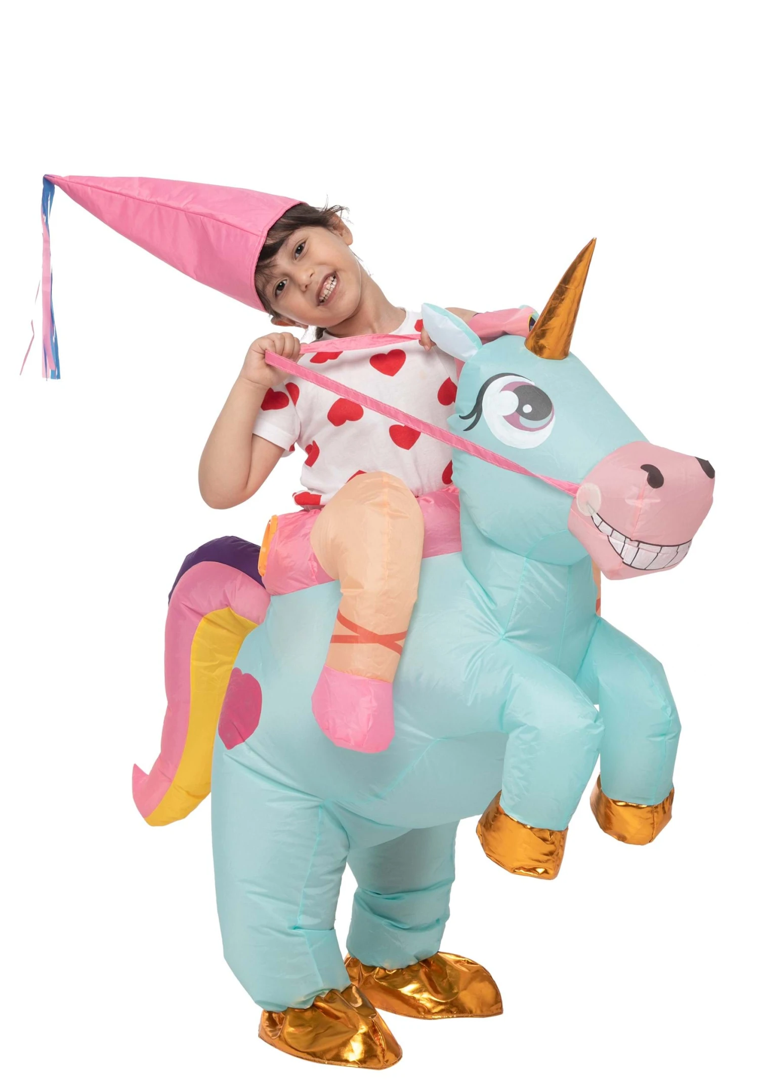 Inflatable Riding-A-Blue Unicorn Costume For Kids 7 Inflatable Riding-A-Blue Unicorn Costume For Kids - Image 5
