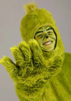 Dr. Seuss Grinch Open Face Costume For Adults -Holiday Clothing Promotion Store dr seuss adult open face grinch costume alt 6
