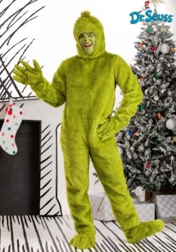Dr. Seuss Grinch Open Face Costume For Adults