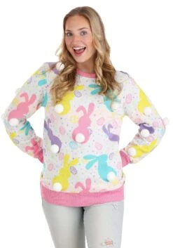 Easter Bunny Adult Ugly Sweater -Holiday Clothing Promotion Store easter bunny ugly sweater alt 6