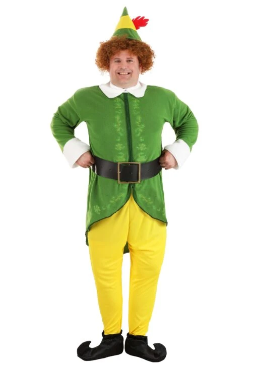 Plus Size Buddy The Elf Costume For Men -Holiday Clothing Promotion Store elf plus size adult buddy the elf costume