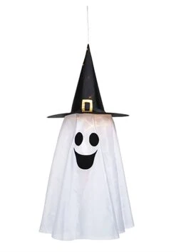 Fabric Light Up Ghost With Witch Hat