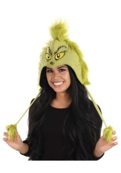 Grinch Deluxe Hoodie Hat -Holiday Clothing Promotion Store green grinch character hoodie alt 2