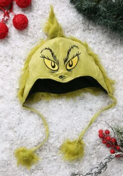Grinch Deluxe Hoodie Hat -Holiday Clothing Promotion Store green grinch character hoodie alt 4