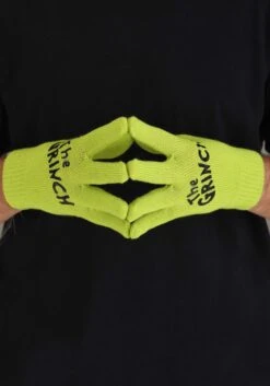 Grinch Hat & Gloves Set For Adults 7 Grinch Hat & Gloves Set For Adults -Holiday Clothing Promotion Store grinch beanie gloves set alt 2