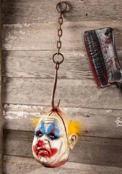 Decapitated Hanging Chunky Clown Head Prop