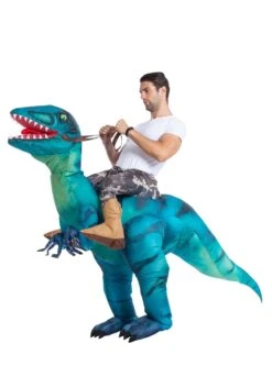 Inflatable Raptor Ride-On Costume For Adults