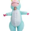Inflatable Blue Unicorn Costume For A Child -Holiday Clothing Promotion Store inflatable child blue unicorn costume