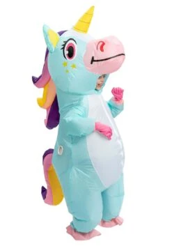 Inflatable Blue Unicorn Costume For A Child -Holiday Clothing Promotion Store inflatable child blue unicorn costume alt 1