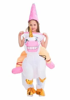 Inflatable Unicorn Ride-On Costume For Kids -Holiday Clothing Promotion Store inflatable kids unicorn ride on costume alt 2