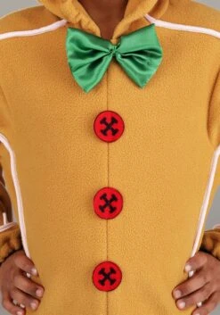 Kid's Gingerbread Man Onesie Costume 9 Kid's Gingerbread Man Onesie Costume -Holiday Clothing Promotion Store kids gingerbread man onesie costume alt 3