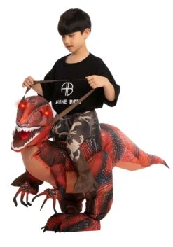 Inflatable Riding A Red Raptor Costume For Kids 8 Inflatable Riding A Red Raptor Costume For Kids -Holiday Clothing Promotion Store kids inflatable riding a red raptor costume alt 2