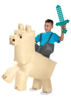 Disguise Minecraft Inflatable Llama Ride-On Costume For Kids -Holiday Clothing Promotion Store kids minecraft inflatable llama ride on costume alt 1