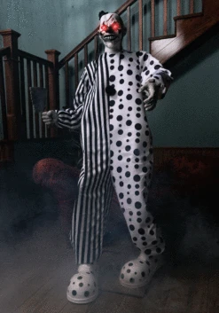 Animated Creepy Killer Circus Clown Decoration