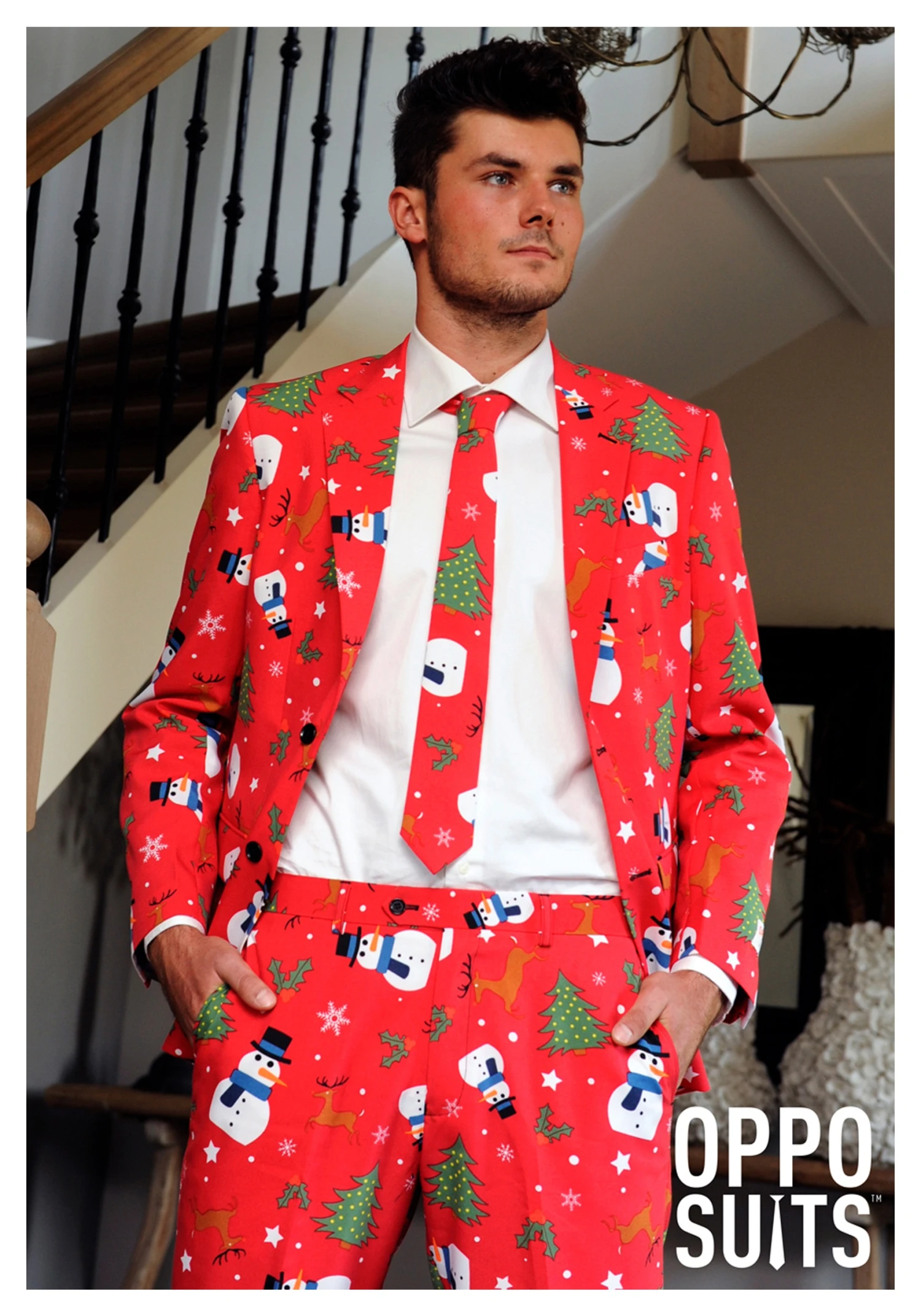 Men's OppoSuits Red Christmas Costume Suit 4 Men's OppoSuits Red Christmas Costume Suit - Image 2