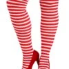 Plus Size Candy Stripe Tights For Women -Holiday Clothing Promotion Store plus size candy stripe tights
