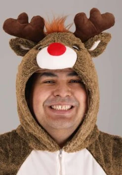 Plus Size Plush Reindeer Costume For Adults -Holiday Clothing Promotion Store plus size plush reindeer costume alt 3