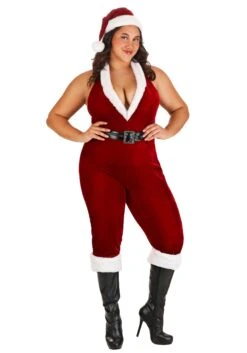 Plus Size Sexy Santa Bodysuit Costume For Women -Holiday Clothing Promotion Store plus size womens sexy santa bodysuit alt 1