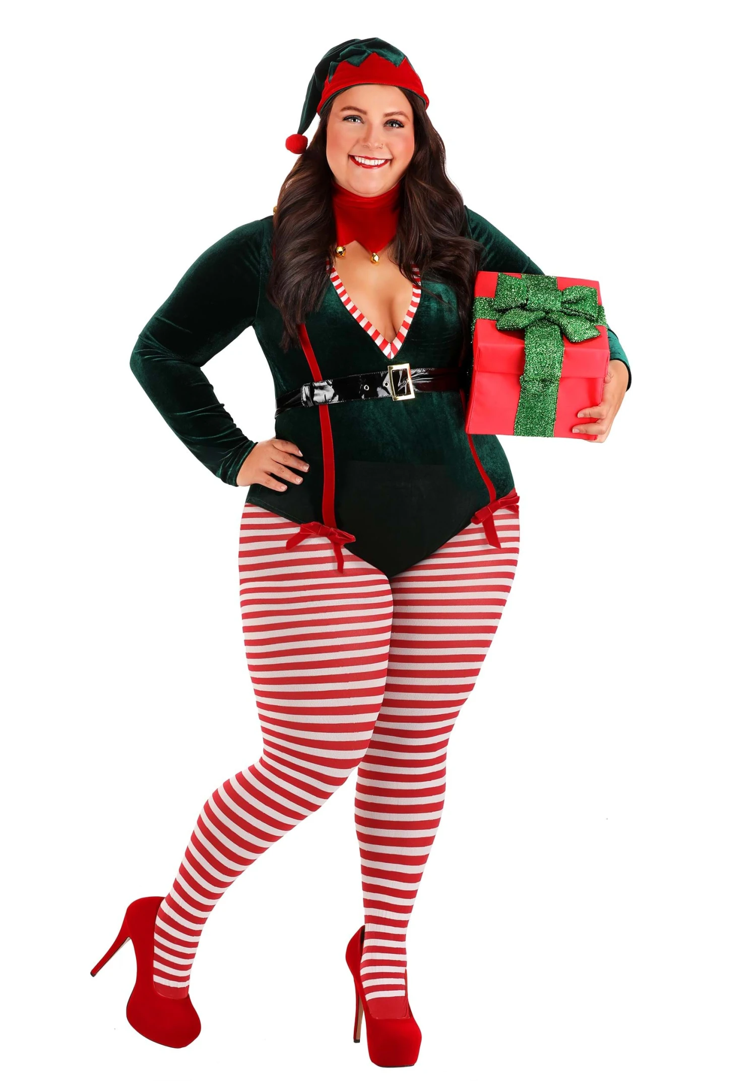 Women's Plus Size Sexy Santa Elf Costume 3 Women's Plus Size Sexy Santa Elf Costume