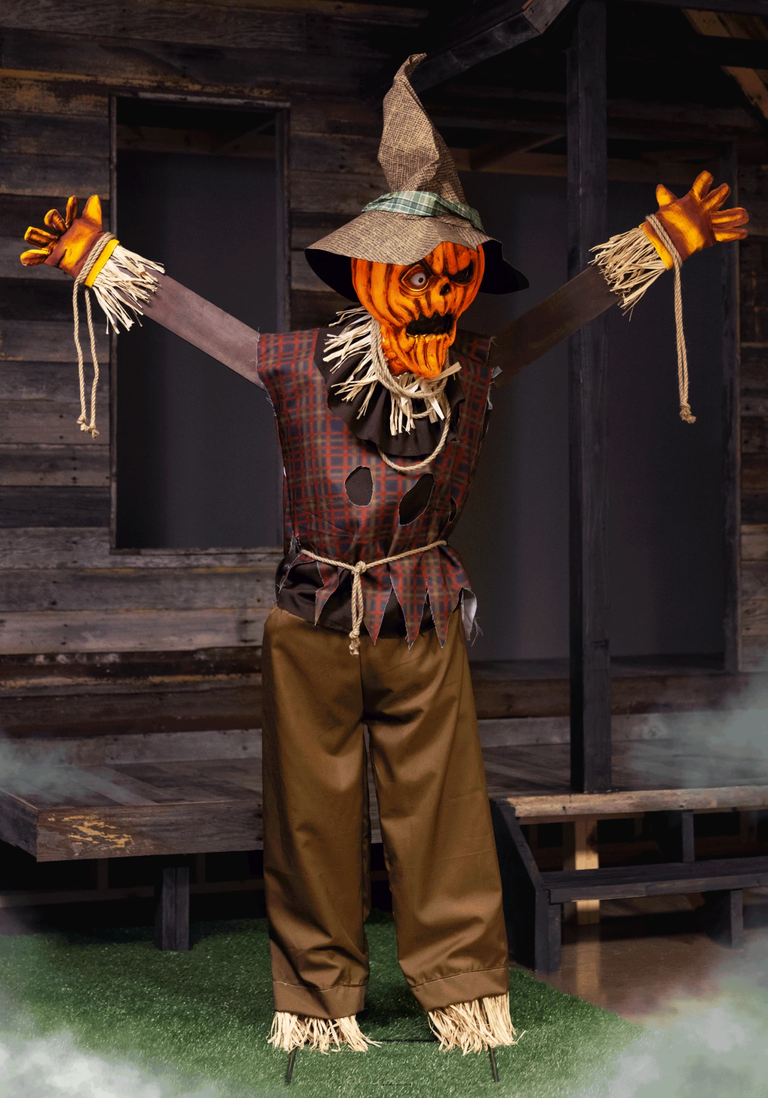 Pumpkin Scarecrow Animatronic Halloween Decoration 3 Pumpkin Scarecrow Animatronic Halloween Decoration
