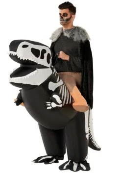 Skeleton T-Rex Ride On Inflatable Costume For Adults 7 Skeleton T-Rex Ride On Inflatable Costume For Adults -Holiday Clothing Promotion Store skeleton t rex ride on inflatable adult costume alt 2